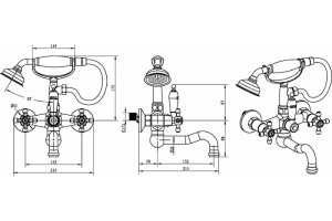 Смеситель для ванны Boheme Crystal хром с черной ручкой кристаллом Swarovski - 3