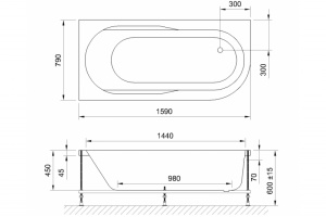 Ванна акриловая Royal Bath Azur De Luxe 160x80 L с гидромассажем белый - 2