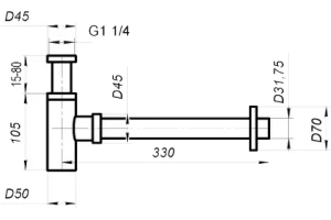 Сифон для раковины BelBagno черный, матовый (BB-SMQ2-NERO) - 2