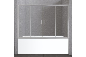 Шторка на ванну BelBagno Unique VF-2-150/180-140-C-Cr стекло прозрачное