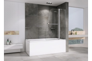 Шторка на ванну ABBER Ewiges Wasser 140х100 профиль хром (AG50100) - 2