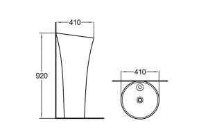 Раковина напольная WeltWasser WW LEERBACH 4141 GL-WT 41 белый (10000008707) - 3