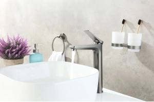 Смеситель Lemark Bronx LM3709GM для умывальника высокий, монолитный, графит - 2