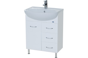 Тумба с раковиной Bellezza Уют 60 3 ящика белая - 2