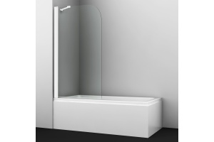 Шторка на ванну Wasserkraft Leine 80х140 профиль белый стекло прозрачное