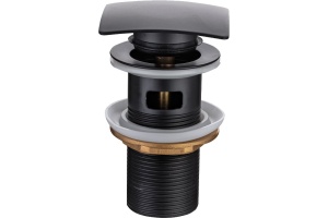 Донный клапан для раковины Allen Brau Infinity Square 5.21026-31 с переливом, чёрный матовый