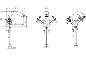 Смеситель для раковины Boheme Tradizionale золото (291) - 2