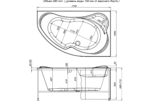 Акриловая ванна Aquanet Capri 169x109.4 см (00203922) - 3