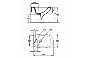 Биде подвесное Jacob Delafon Patio E4189 - 3