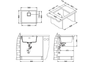 Мойка кухонная Alveus Quadrix Granital 50 steel - 3