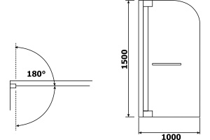 Шторка на ванну RGW Screens SC-02 100x150 с ручкой - 2
