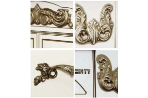 Тумба с раковиной Misty Барокко 100 белая, патина - 2