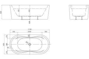 Акриловая ванна BelBagno BB407-1700-800 - 3