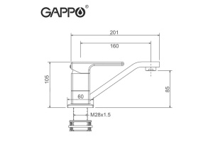 Смеситель для кухни Gappo белый хром - 3
