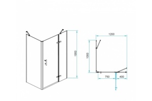 Душевой уголок RGW Passage PA-77B R 120x100 профиль черный стекло прозрачное - 3
