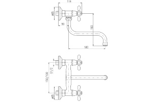 Смеситель для кухни Rav Slezak Morava retro бронза - 2