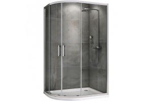 Душевой уголок Abber Schwarzer Diamant 100х90 хром стекло прозрачное