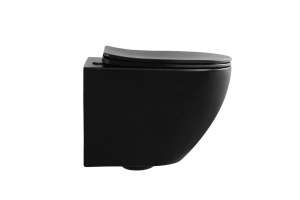 Унитаз подвесной ABBER BEQUEM черный матовый с сиденьем (AC1100MB) - 2