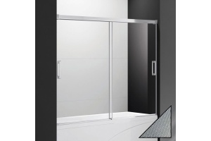 Шторка на ванну Cezares Tandem Soft 170 хром стекло рифленое