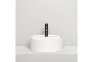 Salini ARMONIA TOP 202 Раковина на столешницу 450х450х116мм, с 1 отв.под смеситель, донный клапан D502, мат-л: S-Sense, глянцевый, белый. - 2