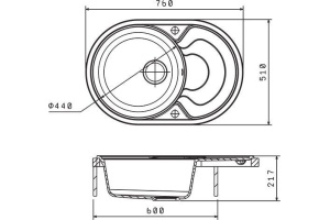 Мойка кухонная Florentina Родос 760 шампань - 2