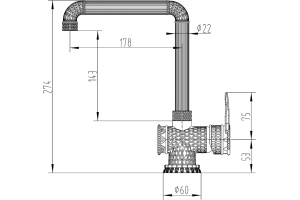 Смеситель Zorg Antic A 418 K-BR LOFT для кухонной мойки - 2