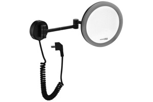 NEW 1004BLACK Зеркало с LED-подсветкой, 3-х кратным увеличением, ORB - покрытие