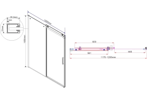 Душевая дверь Vincea Como 120 черная стекло прозрачное - 3