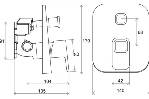 Смеситель Ravak 10° TD 065.00 для ванны с душем - 2