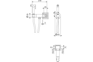 Гигиенический душ Cezares Leaf хром - 2