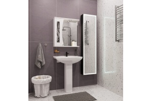 Комплект  Раковина DIWO Дмитров 0113 + Зеркало DIWO Муром L, 65 + Сифон для раковины Wirquin Минор с отводом для стиральной машины + Пьедестал для рак - 2