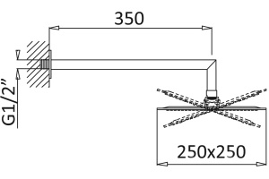 Верхний душ Cezares Porta TDDQ NOP - 2