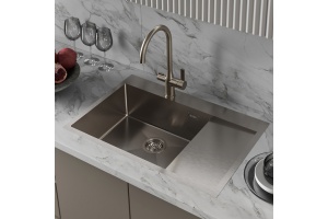 Мойка, нержавеющая сталь, сатин, чаша слева - 3