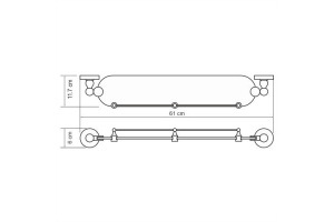 Nau K-7744 Полка стеклянная с бортиком - 3