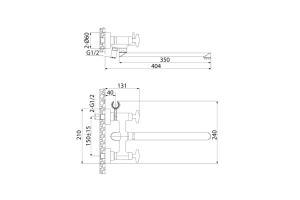 Смеситель для ванны с длинным изливом - 3