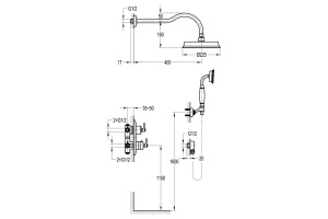 Swedbe Terracotta Art Семейный душ с термостатическим смесителем встраиваемый 2520 - 2