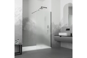 Душевая перегородка RGW Walk In WA-010B 100х195 профиль черный стекло матовое - 2