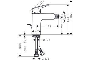 Смеситель Hansgrohe Logis 71200000 для биде - 3