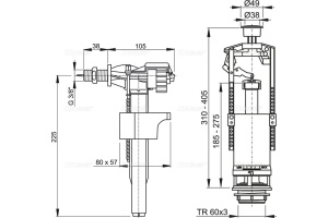 Наливной механизм AlcaPlast  (SA2000 3/8) - 2