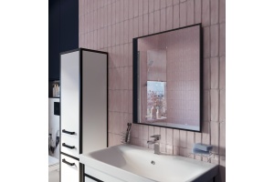 Зеркало DIWO Элиста 60 черное, с подсветкой, прямоугольное, инфракрасный выключатель, настенное - 2