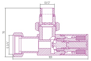 Вентиль Вентиль угловой (цилиндр) G 1/2