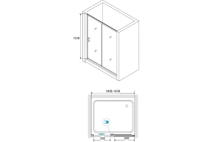 Душевая дверь RGW Passage PA-016 140х195 профиль хром стекло матовое - 3