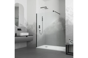 Душевая перегородка RGW Walk In WA-002B 90х195 профиль черный стекло прозрачное - 2