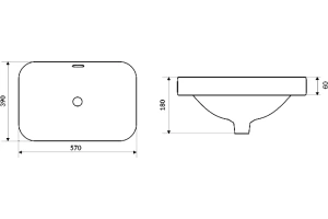 Раковина встраиваемая Excellent Hasko 57 белый - 3