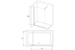 Душевая перегородка RGW WA-010-B 110x200, стекло прозрачное - 3