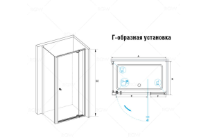 Душевой уголок RGW Passage 90х90 черный стекло прозрачное - 2