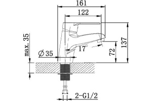 Смеситель Agger Right A2902100 для раковины - 2