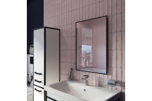 Зеркало DIWO Элиста 50 черное, с подсветкой светодиодной, прямоугольное, настенное, российское - 2