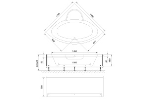 Ванна акриловая Royal Bath Fanke De Luxe 140x140 с гидромассажем белый - 2