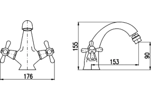 Смеситель для биде Rav Slezak Morava retro бронза - 3